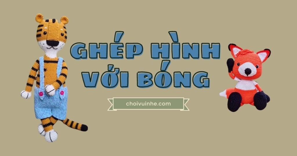 ghép hình với bóng thú len