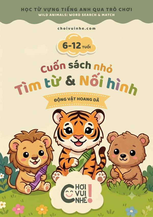 tìm từ và nối chữ động vật hoang dã bằng tiếng Anh